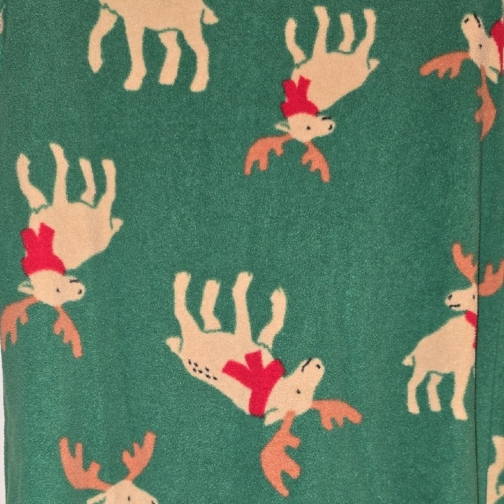 Carter's Festive Green Reindeer Footies LOT O